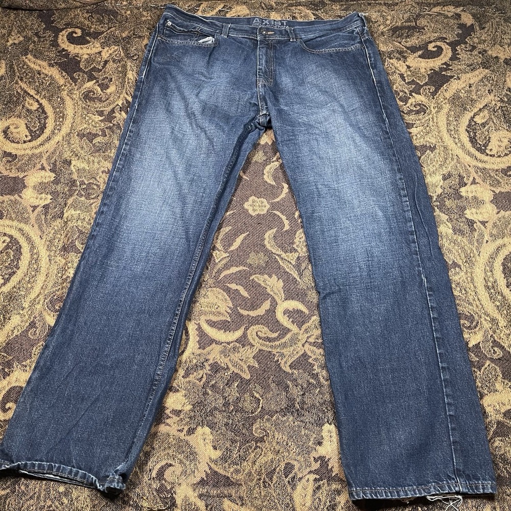 Axist Men's Size 38x32 Blue Dark Wash 100% Cotton Vintage Straight Leg